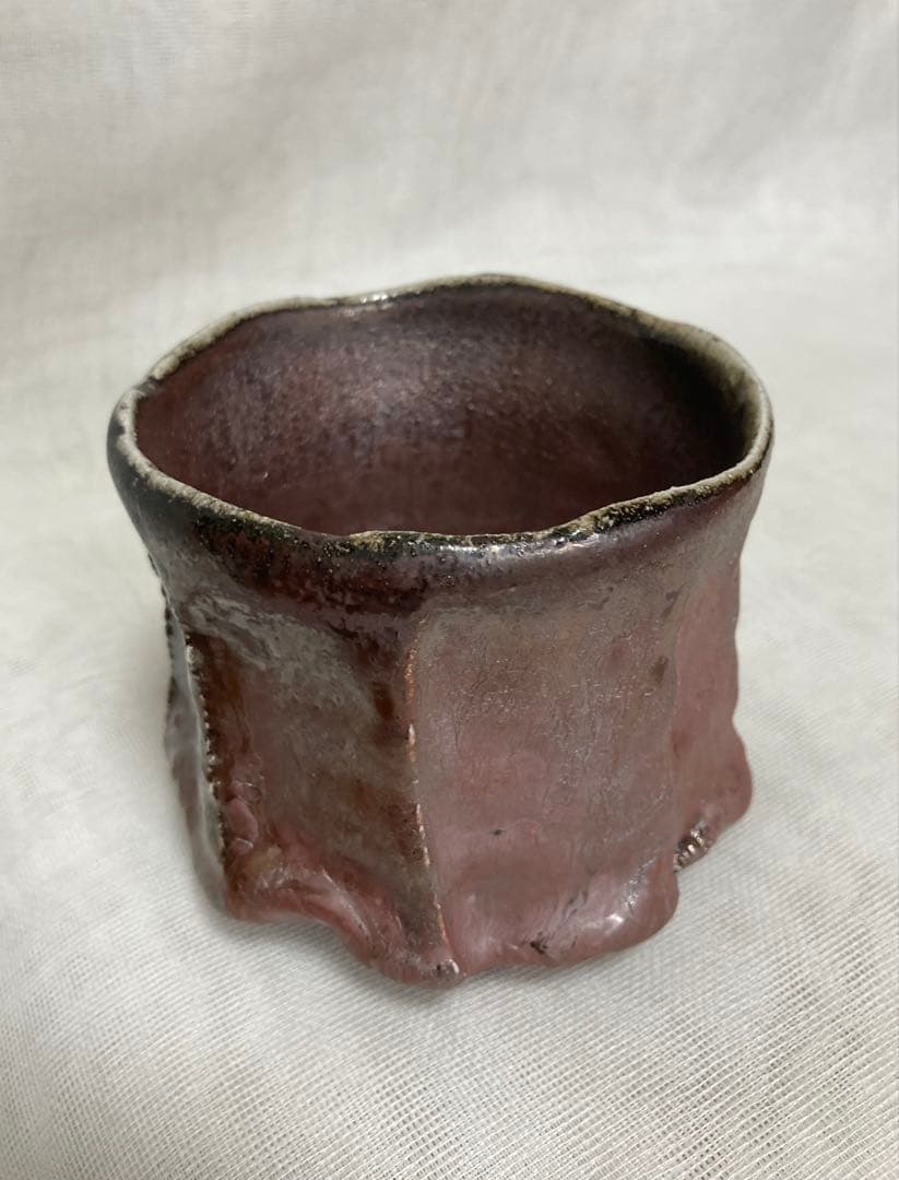 木戸貞昭／穴窯志野筒茶碗／A89