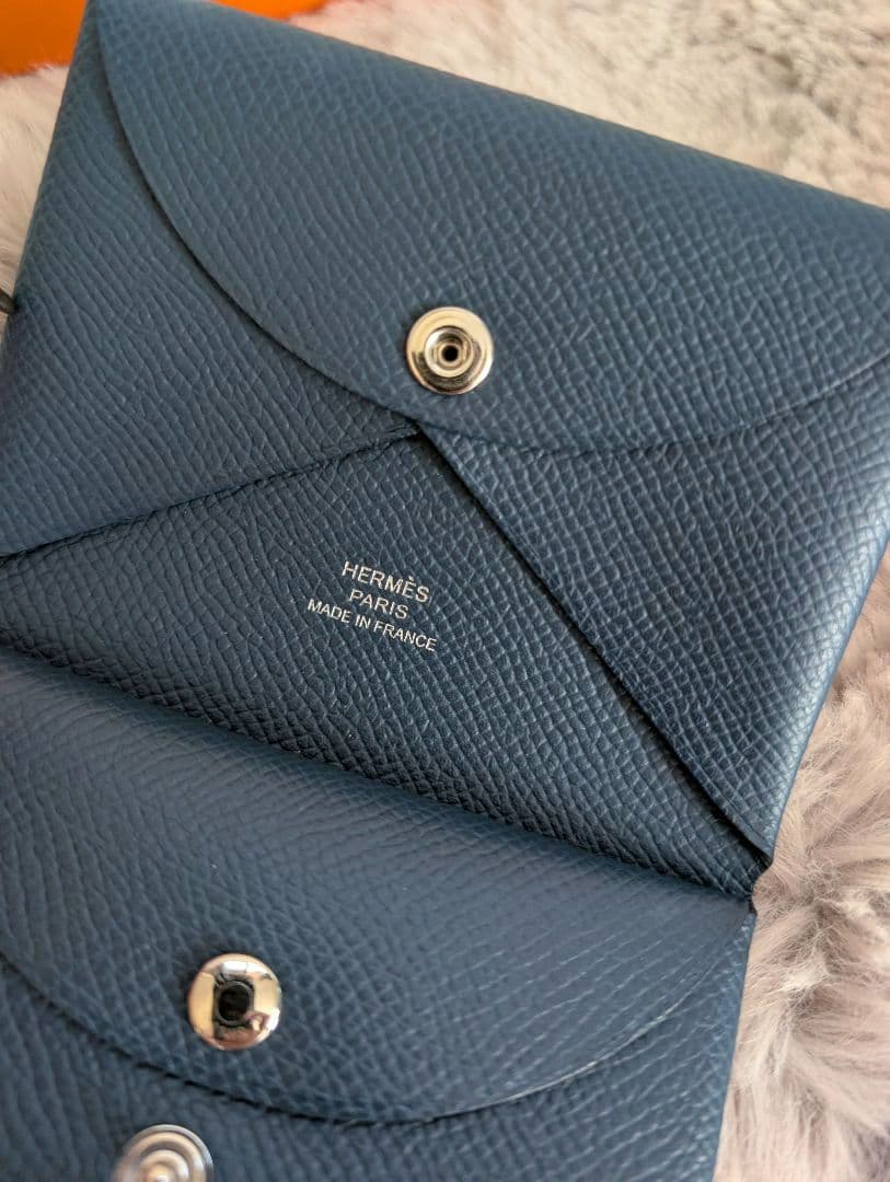 美品 エルメス カルヴィ デュオ エプソン ネイビー2024年製