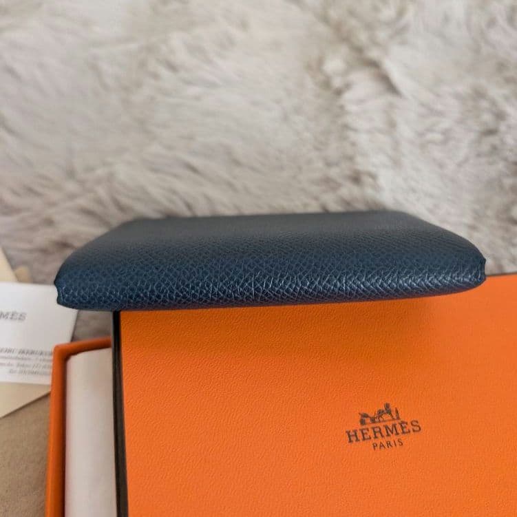 美品 エルメス カルヴィ デュオ エプソン ネイビー2024年製