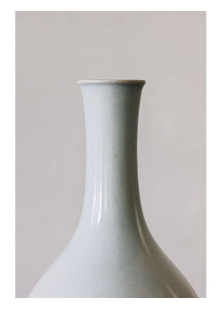 李朝　白磁　花入り　19世紀後期