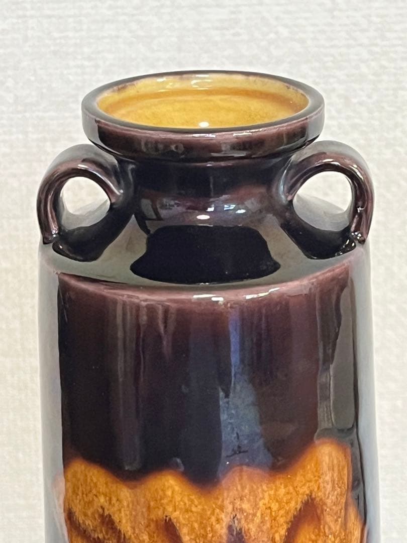 2代目 徳田八十吉  深厚燿変 耳付き 華生 T124 共箱 陶歴付