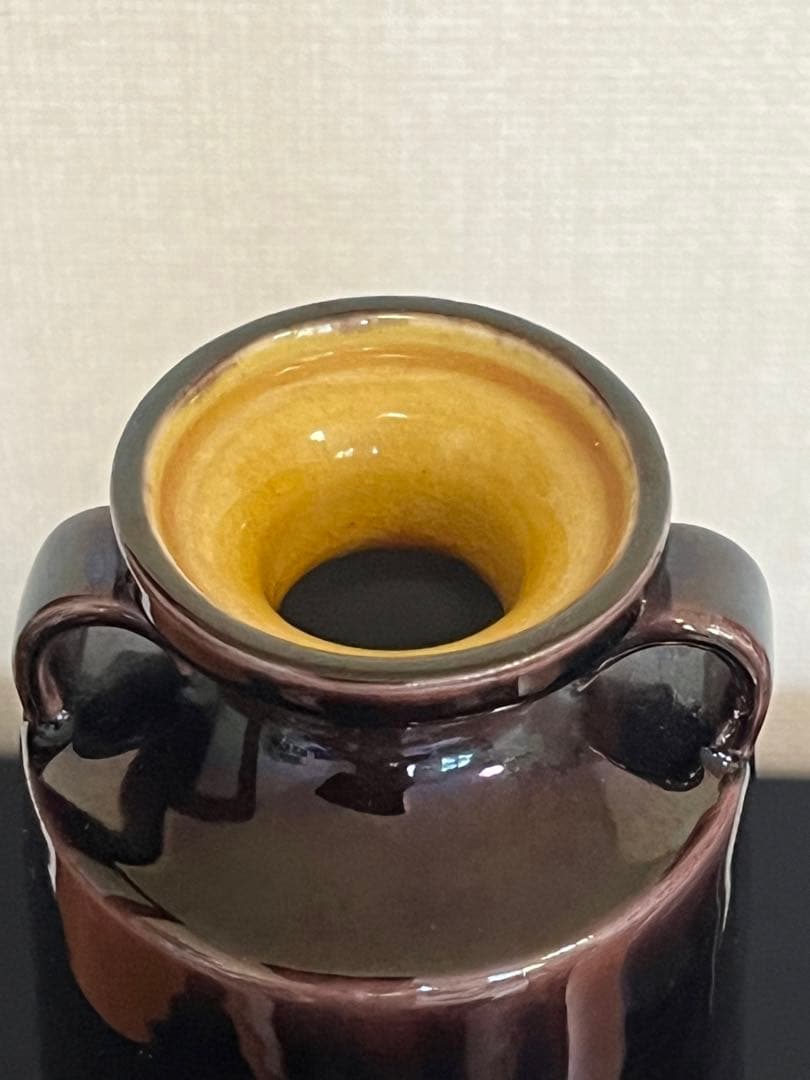 2代目 徳田八十吉  深厚燿変 耳付き 華生 T124 共箱 陶歴付