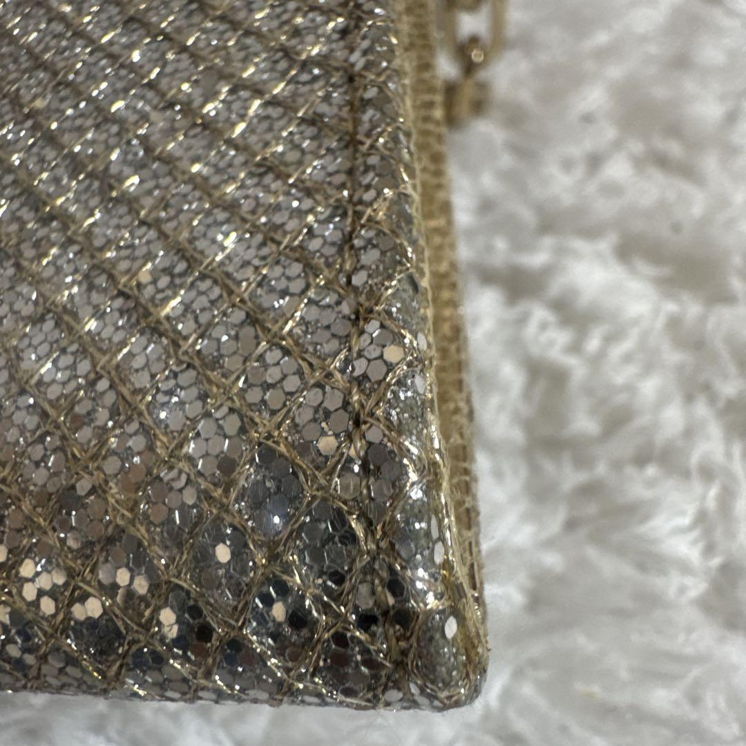 JIMMY CHOO シルバー ゴールド　パーティーバッグ　2way ラメ