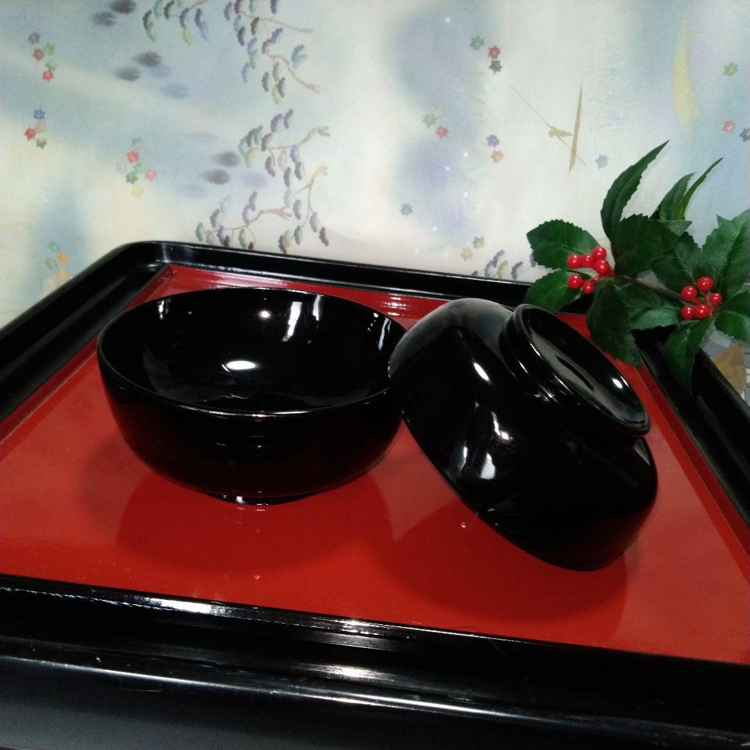 ☘ 明治時代 輪島塗 本漆 天然木 【 飯碗 太平碗 汁椀 小皿】一揃