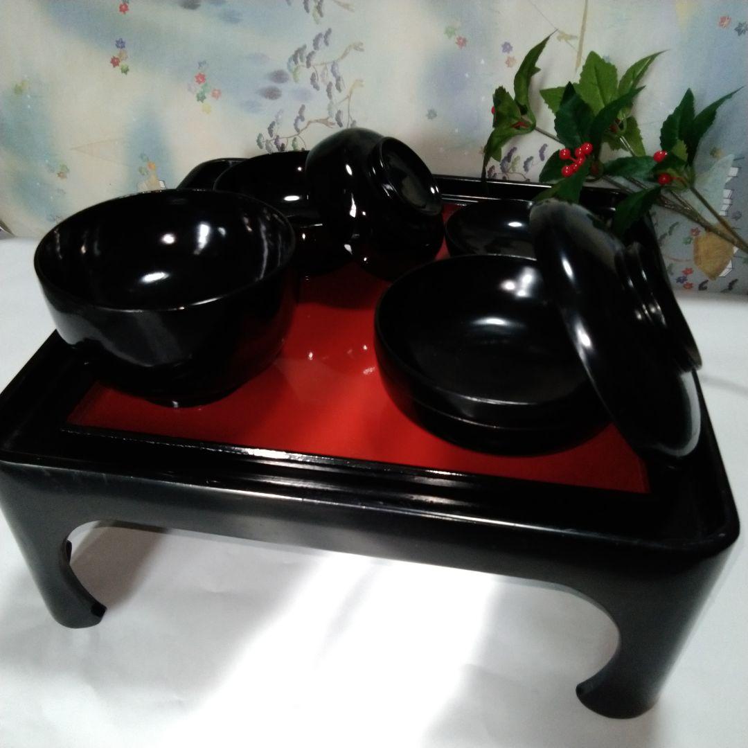 ☘ 明治時代 輪島塗 本漆 天然木 【 飯碗 太平碗 汁椀 小皿】一揃