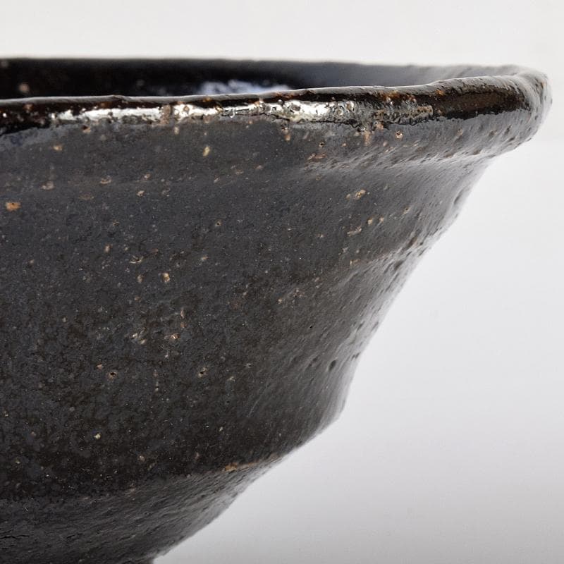 茶道具　十一代楽吉左衛門　慶入造　黒楽茶碗　夏茶碗　時代箱付　D　R7856