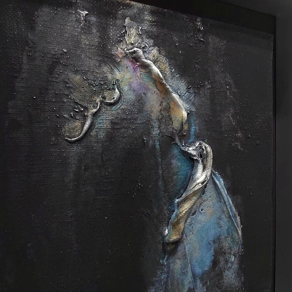 内野隆文　抽象画　F0号　絵画　キャンバス　アクリル　現代美術　額縁