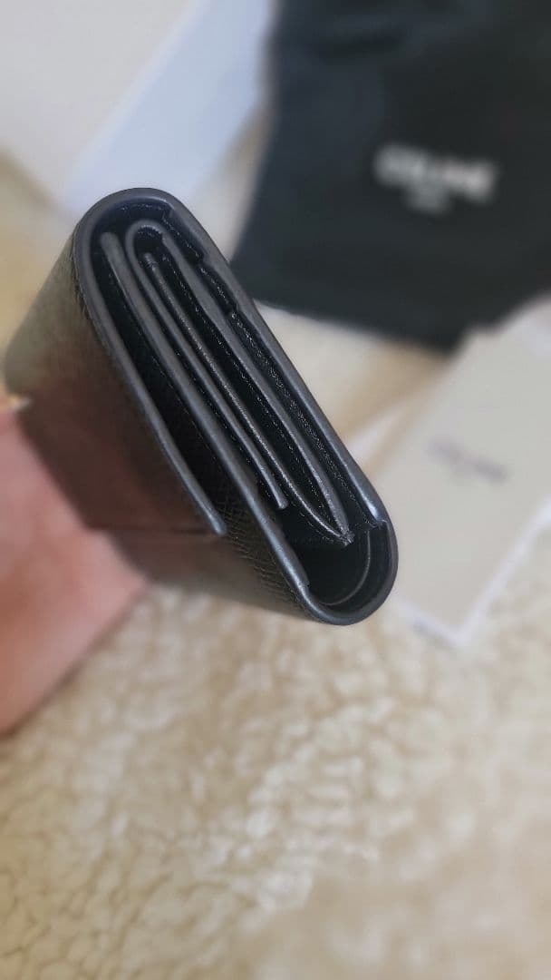 【美品】CELINE ブラック 三つ折り財布 保存袋付き
