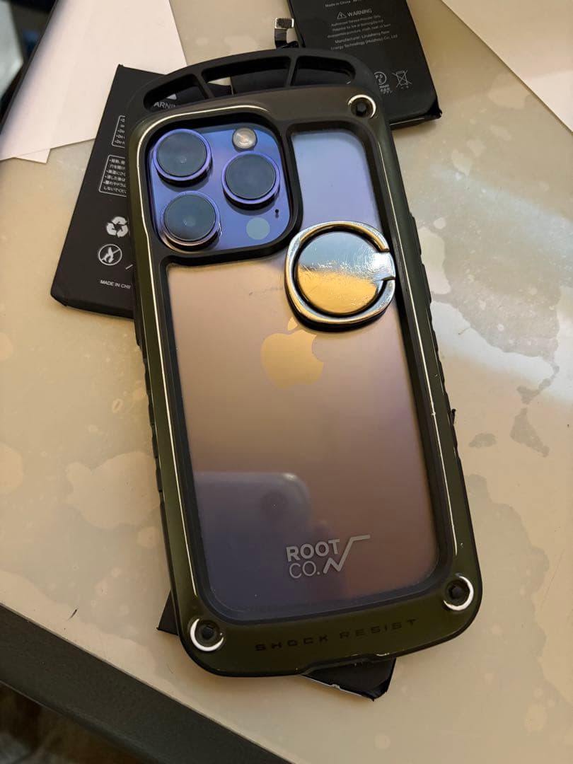 や*ん様 iPhone 14 Pro ！ROOT CO.耐衝撃ケース付きジャンク