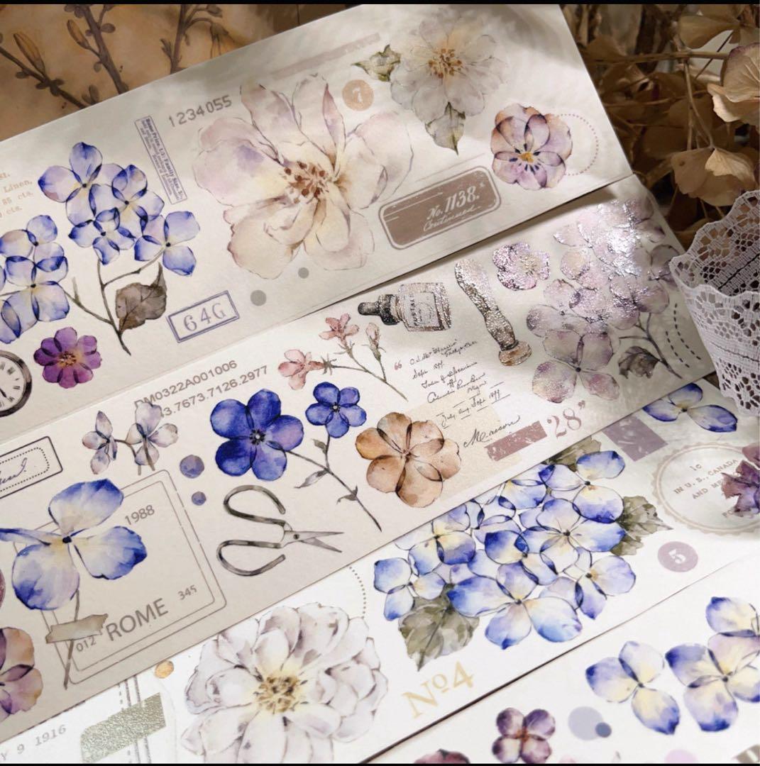 【新品未開封】海外マステ　12本　まとめ売り　花系　マスキングテープ