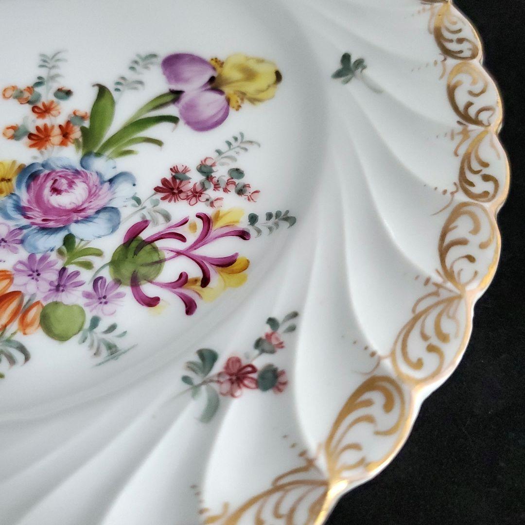 19世紀 ドレスデン(独)手描きの絵皿 2枚組 19cm