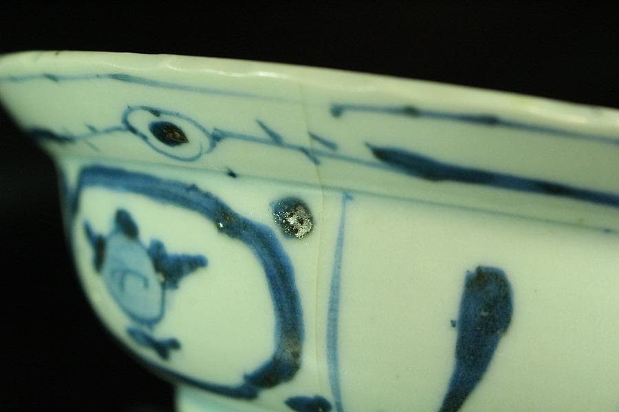 中国美術 芙蓉手 皿 φ15cm(K-XA717)