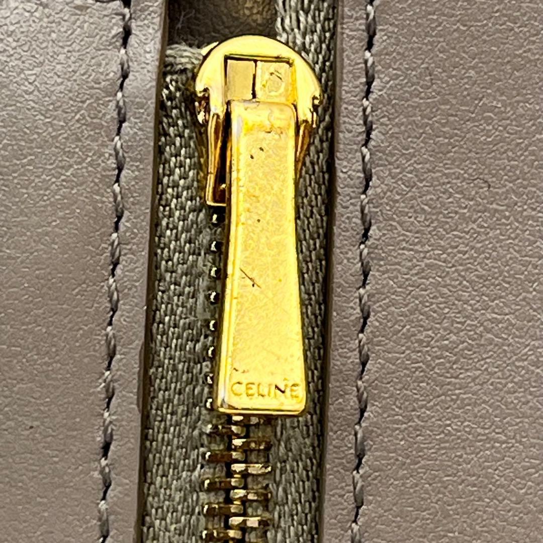 CELINE セリーヌ レザー ストラップ ラージ ウォレット グレージュ