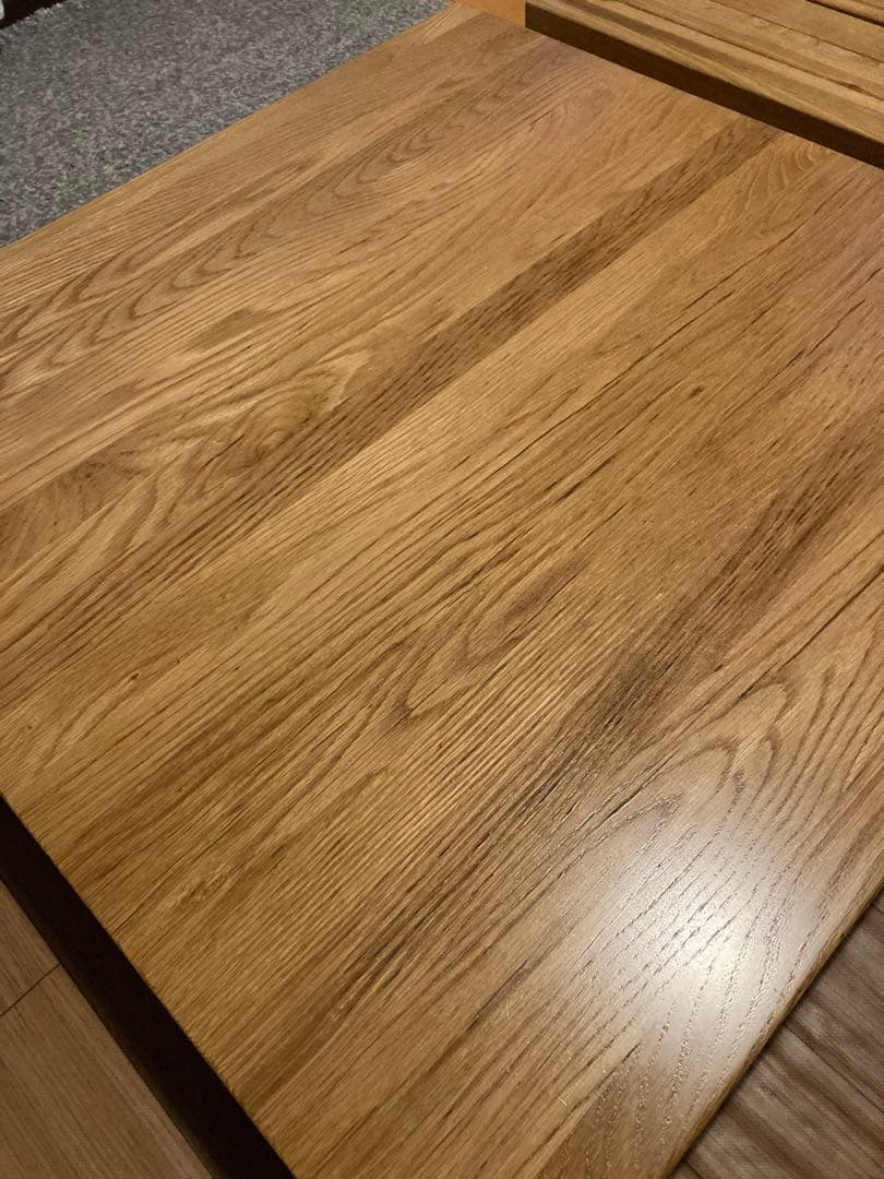 木製テーブル（引出付）/オーク材　無印　80×80