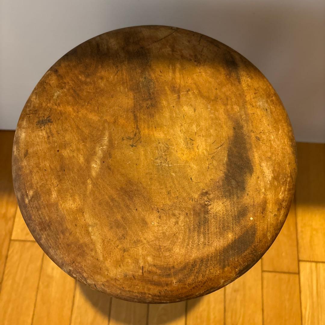 昭和 レトロ アンティーク スツール 丸椅子　木製　古家具　古道具　花台 飾台