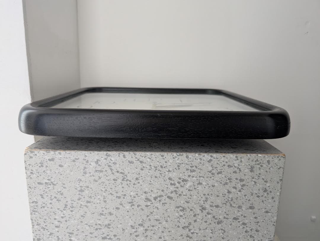 ビンテージ ウッドフレーム ウォールクロック 大きめ 90s シック モノトーン