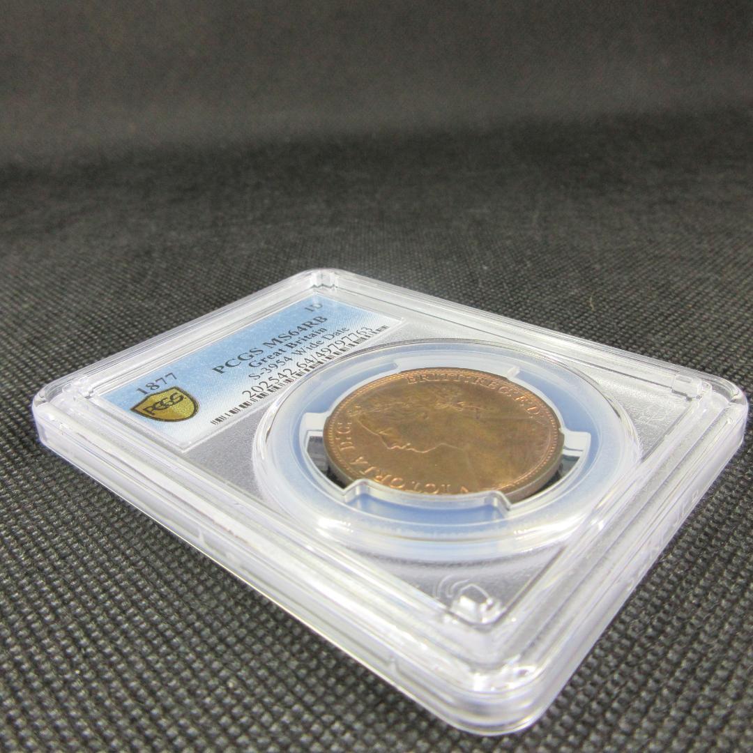 1877 イギリス ペニー 銅貨 PCGS ヴィクトリア女王 アンティーク