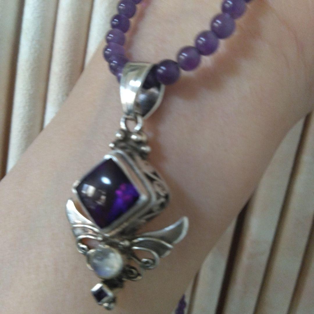必要な方にお値下げ！シャンカリアメジストネックレス付き