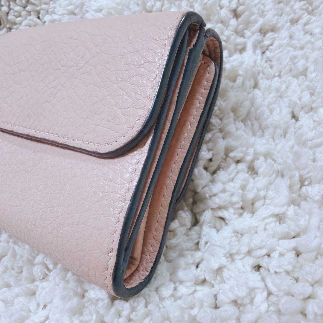 クロエ スモールトリフォールド ウォレット アルファベット 三つ折り財布 ピンク