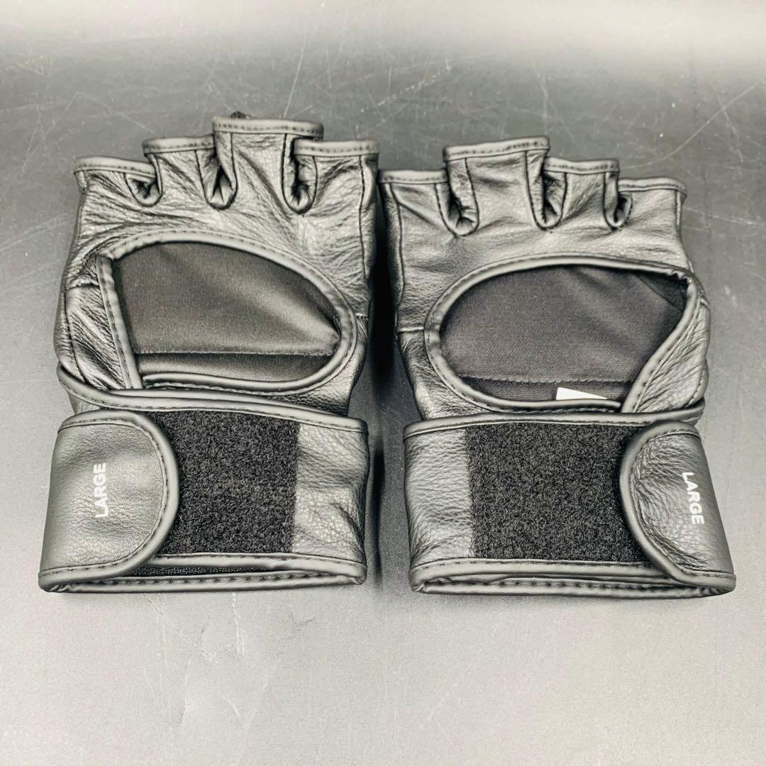 a296 UFC オフィシャルファイトグローブ　黒　ブラック　オープンフィンガー