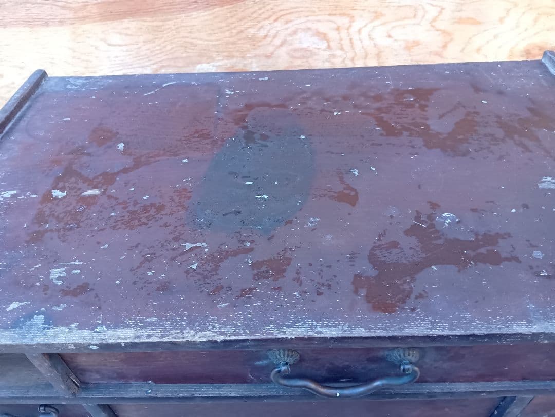 木製ダークブラウン箪笥 6引き出し