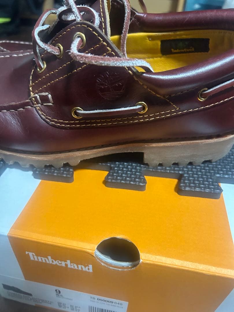 Timberland 3eyes バーガンディローファー 革靴 27cm 箱あり