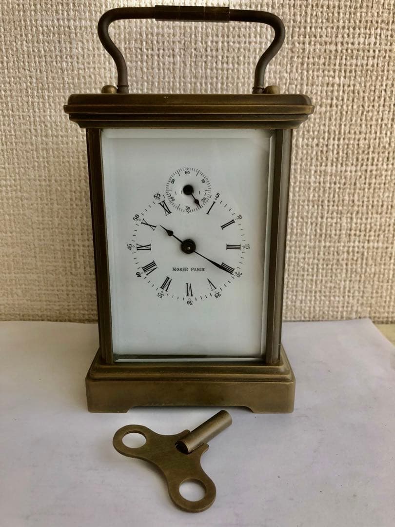 MOSER PARIS 置き時計　アンティーク　レトロ　骨董品　手巻き　稼動品