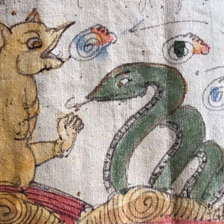 インドネシア　バリ島カマサン絵画様式　バリ暦(オトナン)カレンダー