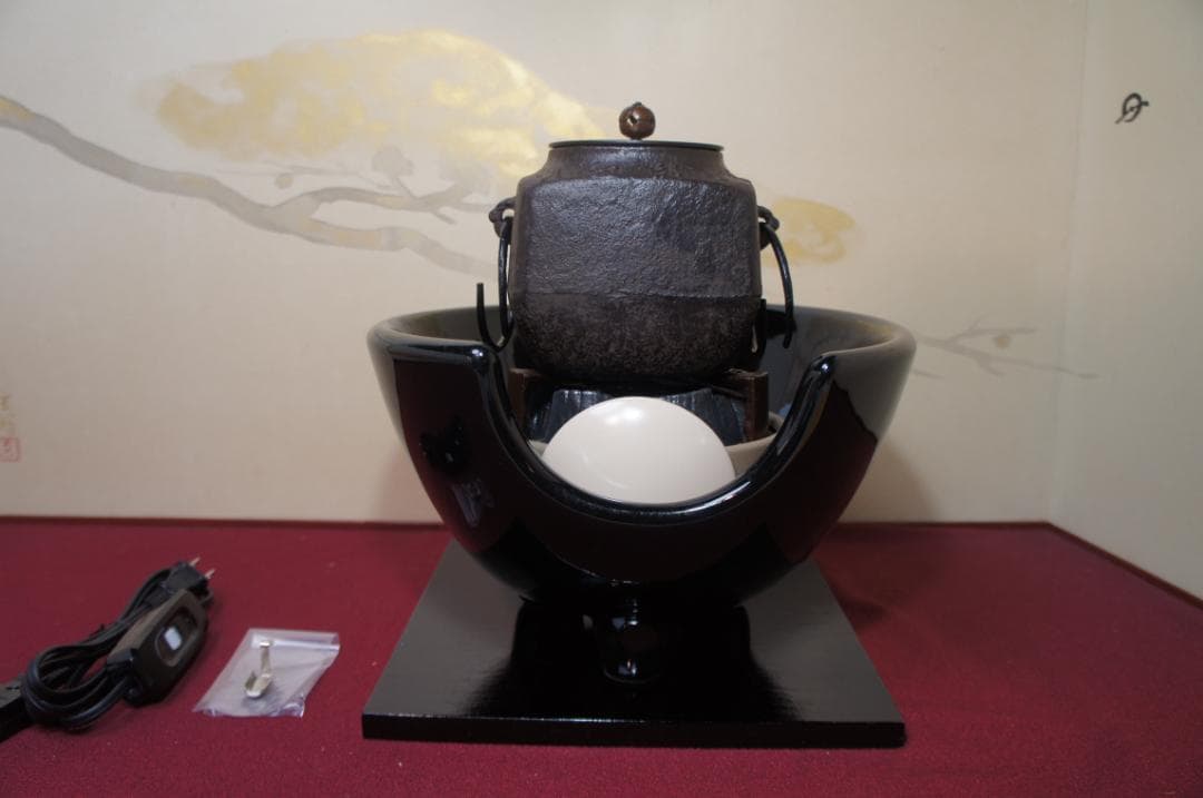 ☆ 未使用 創巧野々田 真塗風炉(紅鉢型)400w電熱器 四方釜他 送料込み