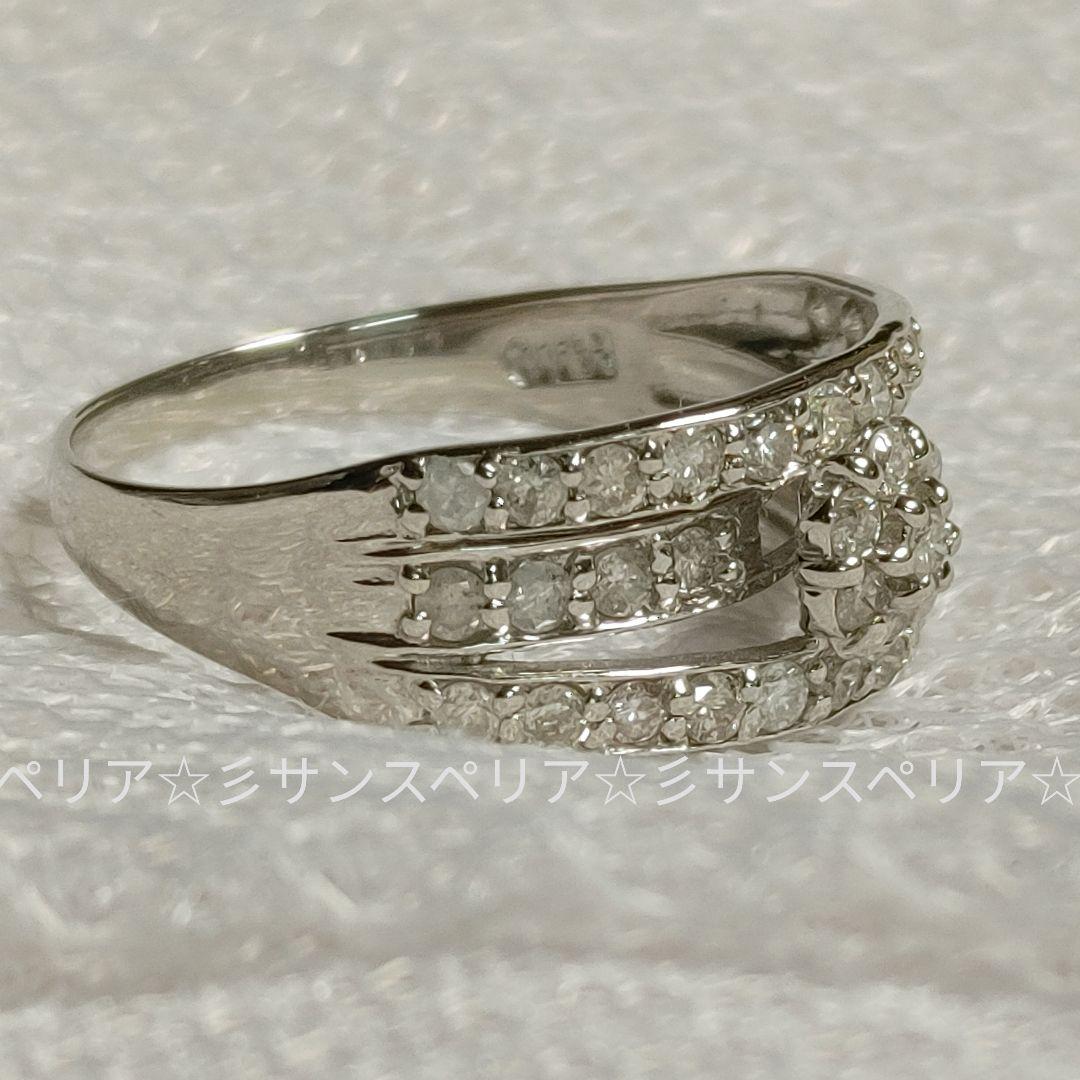 Pt900 ダイヤモンド1.0ct幅広デザインリング