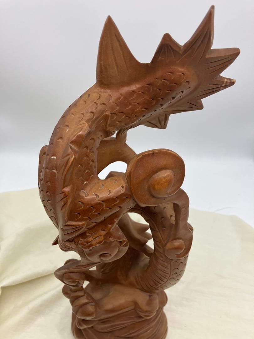 龍神 木彫り 龍の干支 置き物 龍 開運　和風置物 ドラゴン　約45cm 竜