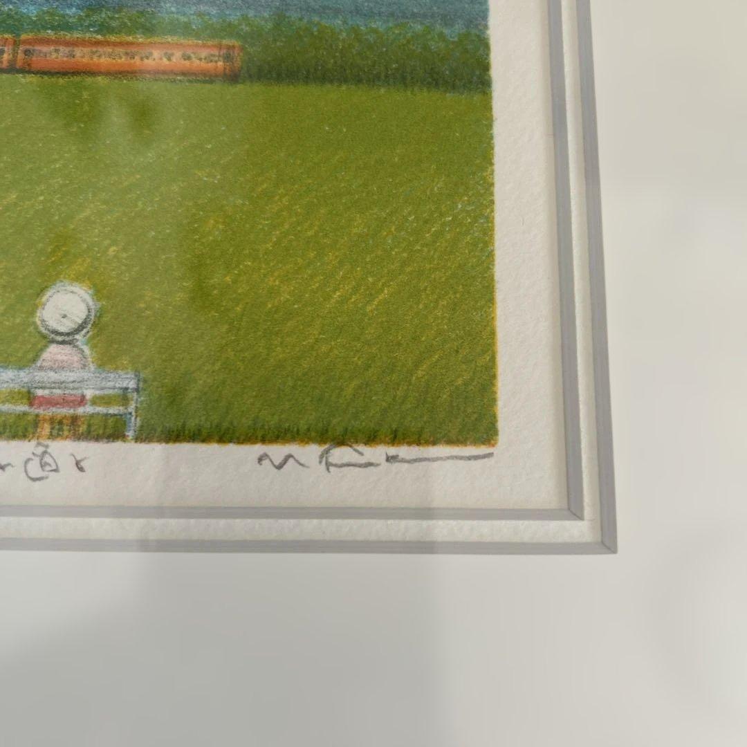 府川誠 『電車が通る』 リトグラフ ed.777 直筆サイン 額装