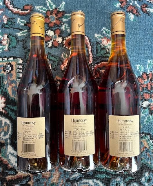 Hennessy ヘネシー VSOP コニャック 3本 【未開栓・コルク折れ】