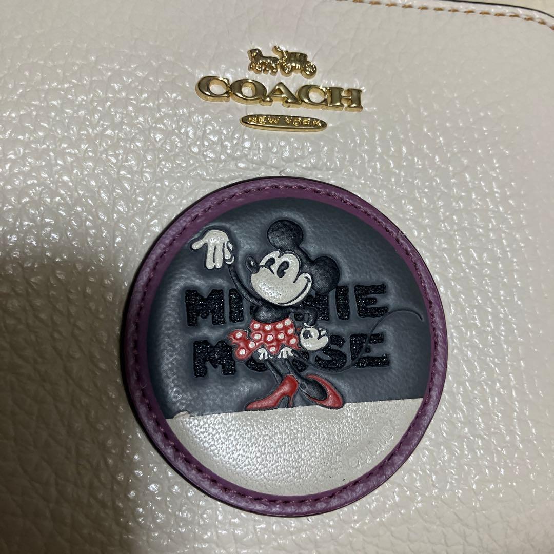 (美品) COACH コーチ　ディズニー　コラボ　ミニー　二つ折り財布