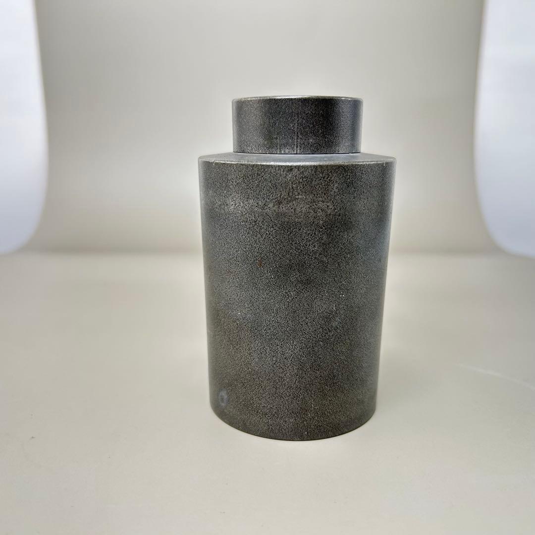 A001龍文堂 純錫 茶筒 茶入れ　茶道具　約284g