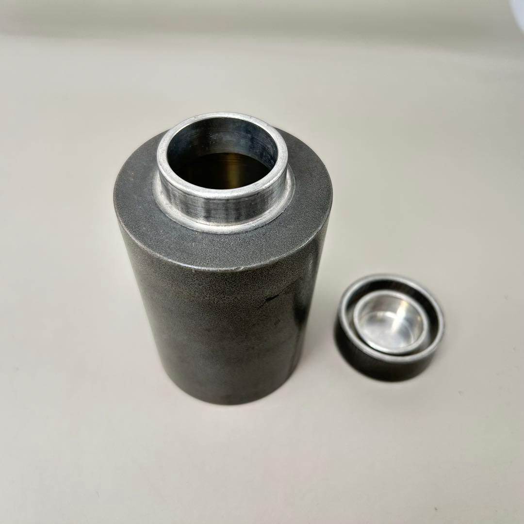 A001龍文堂 純錫 茶筒 茶入れ　茶道具　約284g