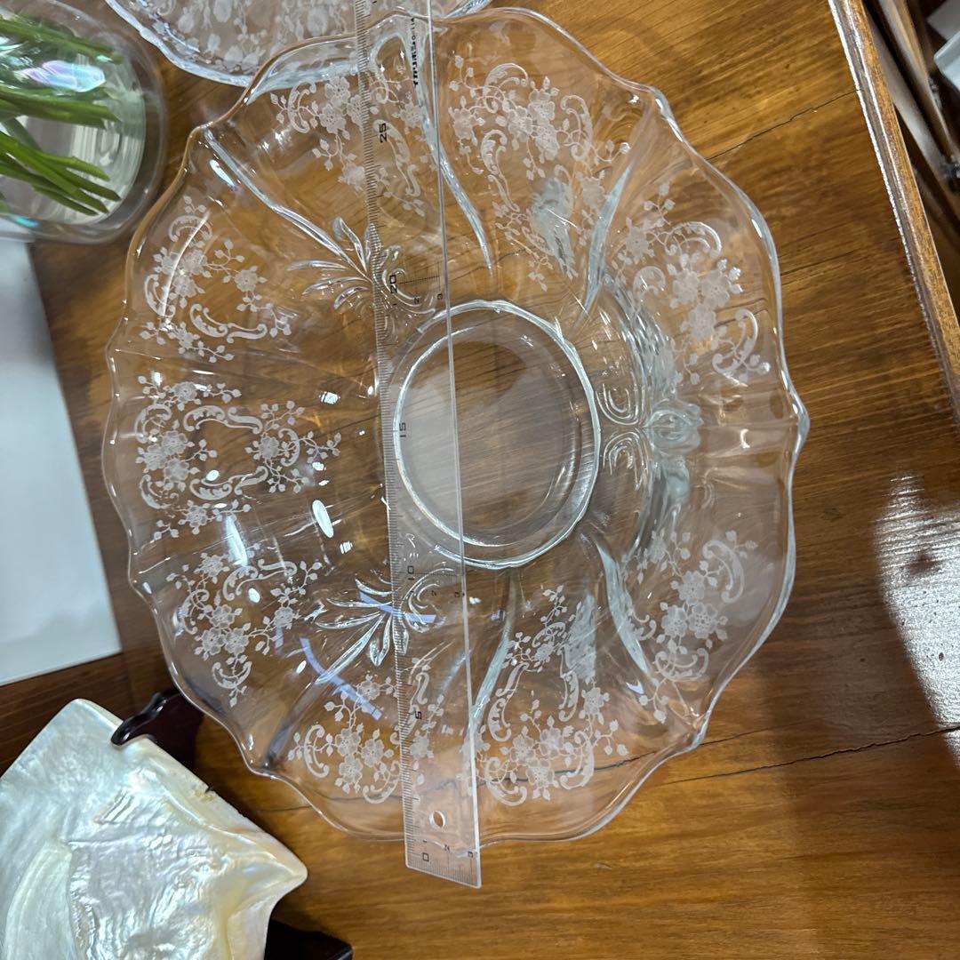 アメリカンアンティーク、フォストリア社　ロマンス　レアな深皿　25cm