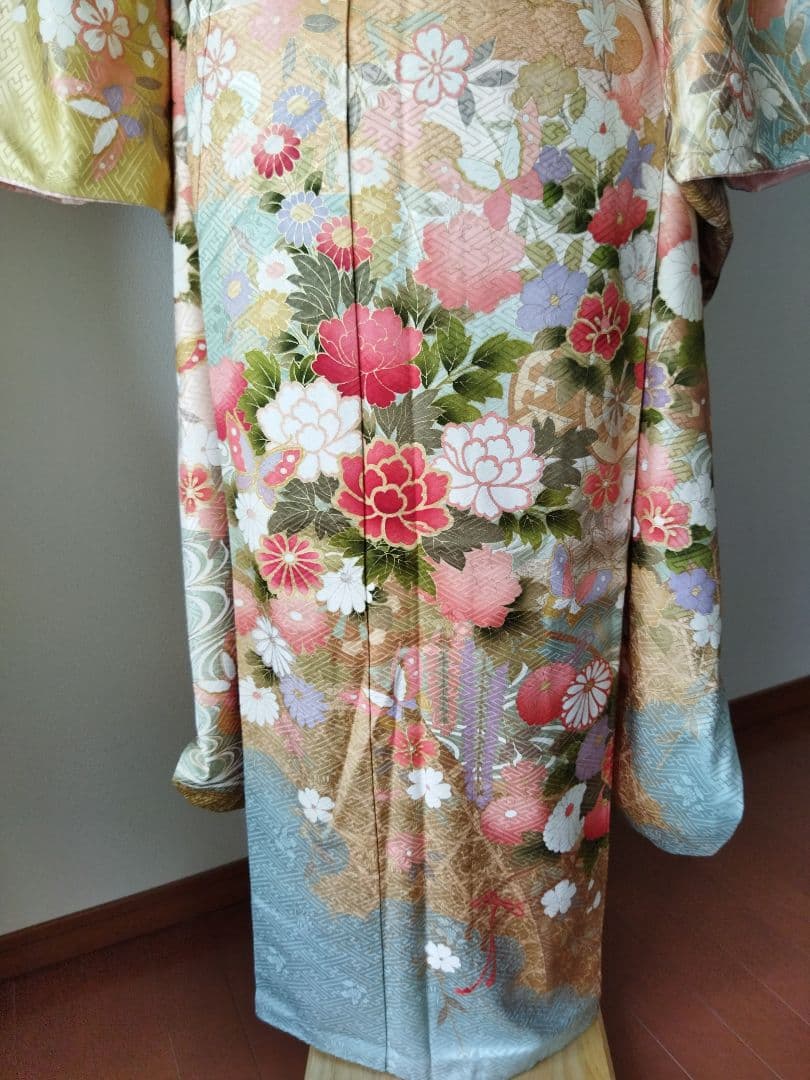 ぷたこ様　427.可憐な振袖7点セット 正絹　フルセット成人式　小田急百貨店誂製