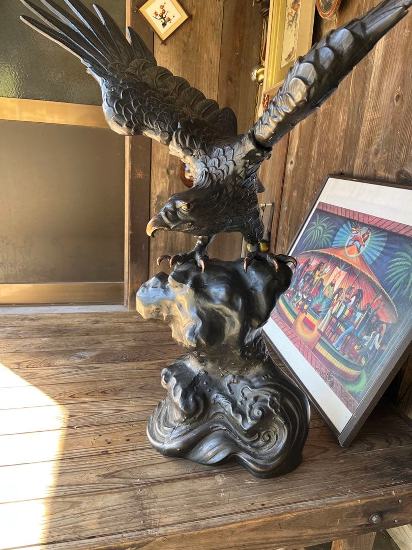 金属製 鷲の彫刻 高さ約60cm