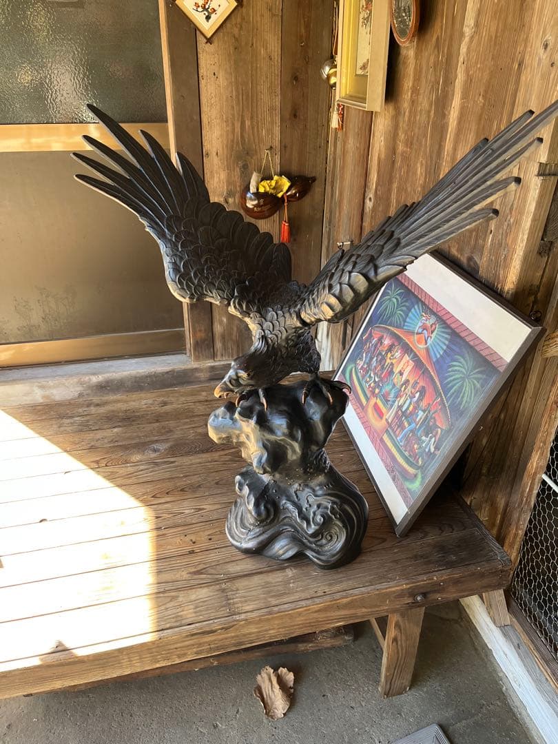 金属製 鷲の彫刻 高さ約60cm
