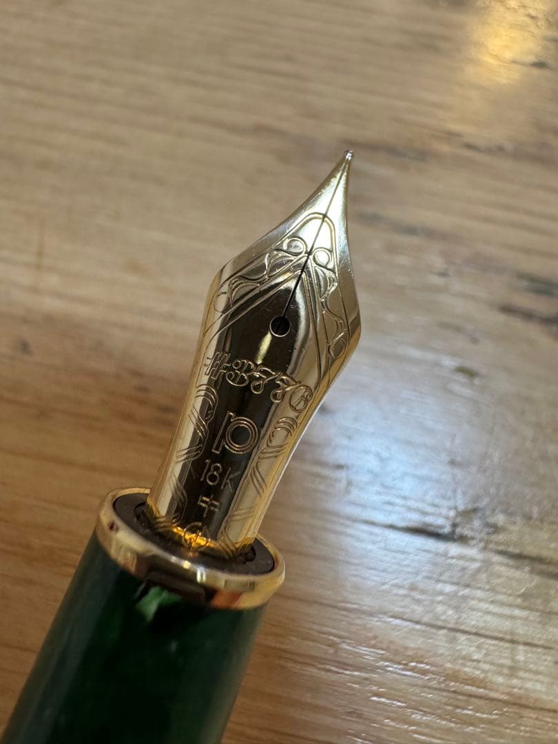 未使用 PLATINUM 万年筆 3776 18K セルロイド エメラルド