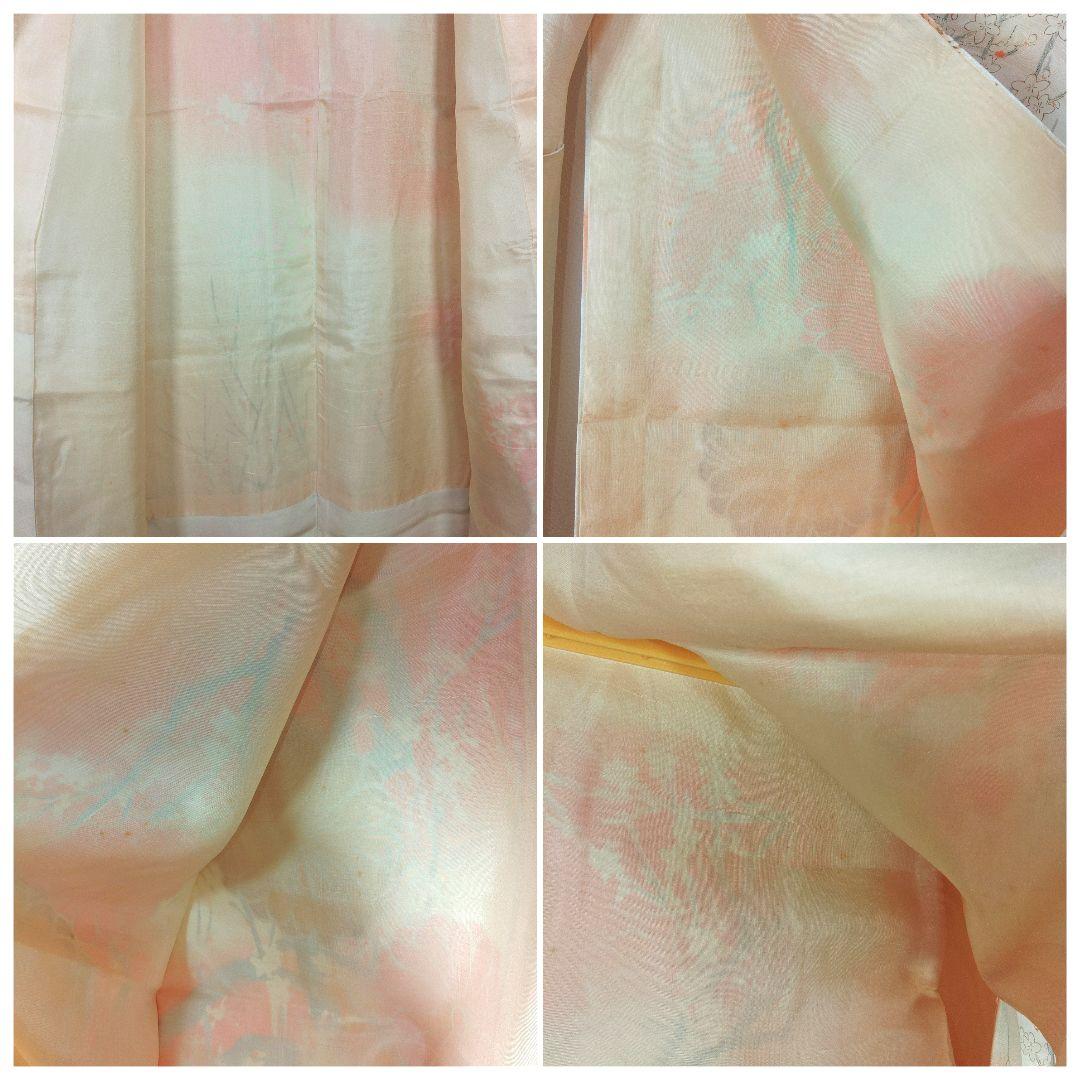 格安！　振袖フルセット　9点　成人式　結婚式　前撮り　ホワイト　オレンジ　高身長