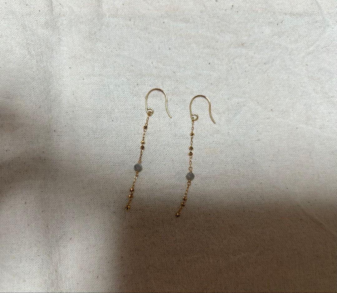 ete グレイン　ピアス　グレーダイヤモンド