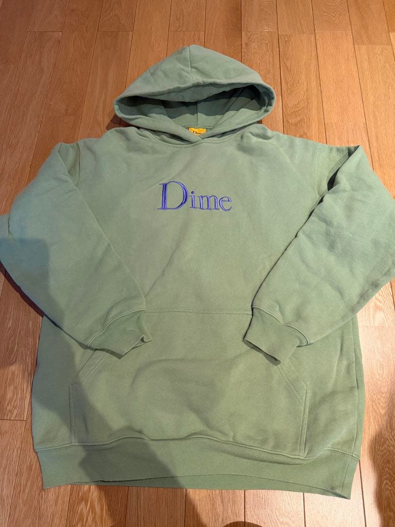 DIME 刺繍ロゴ　スウェット　フードパーカー　M