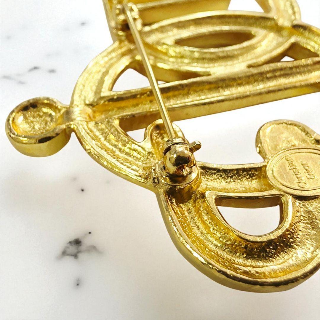 Christian Dior ディオール ロープ ロゴ ゴールド ブローチ