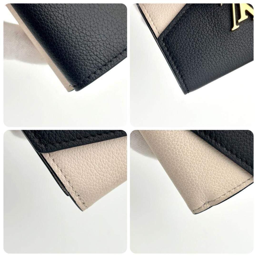 ルイヴィトン ポルトフォイユ ロックミニ コンパクト 財布 三つ折り ピンク 黒