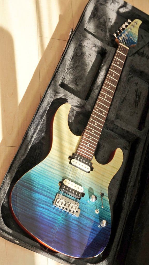 eart エレキギター 虎目トップ ステンレスフレット 薄Dネッ