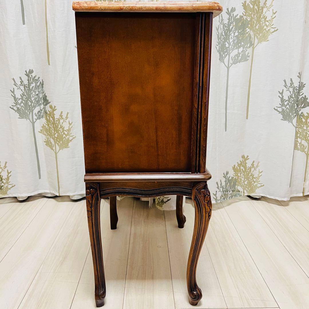 クラウディオ 猫脚 3段チェスト アンティーク イタリア製 大理石 天板