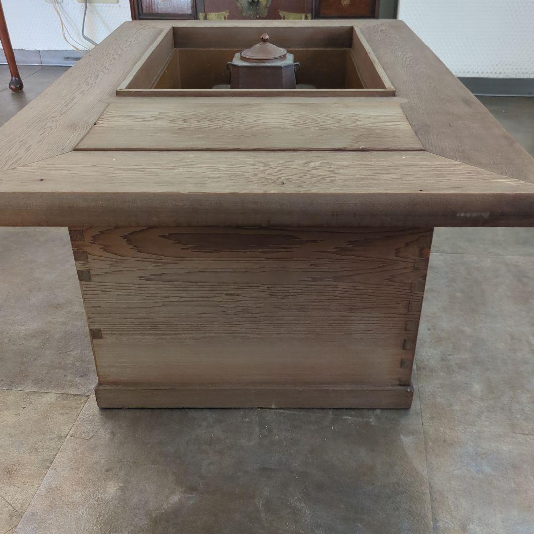 骨董 長火鉢 関西火鉢 ひのき 檜 銅器のどうこう付き 内側銅器 テーブル