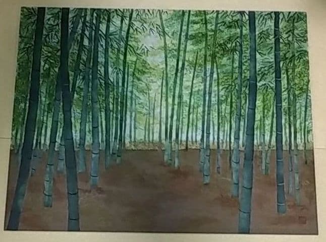 期間限定値下げ！【ちぎり絵】「竹林」(P10サイズ)